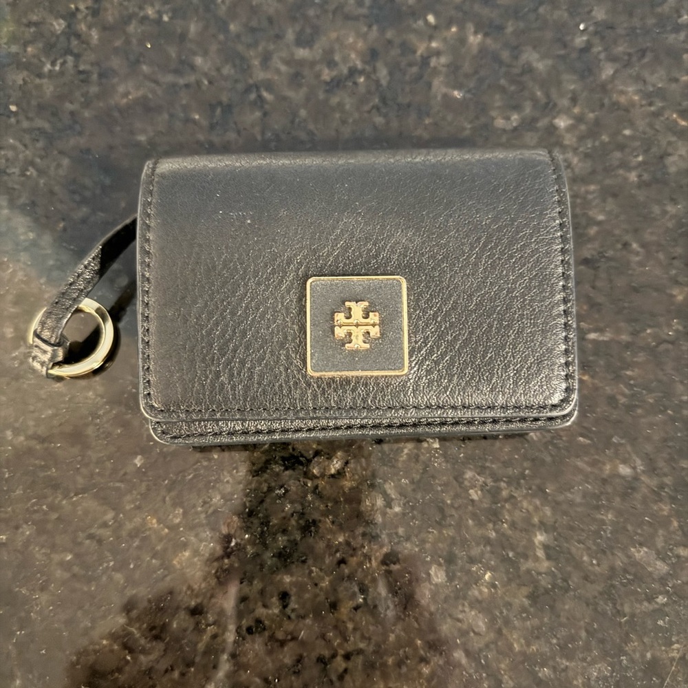 Tory Burch Black Leather Card Holder